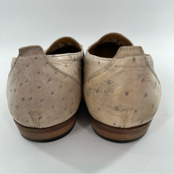 Kenneth Cole mens loafers 10 cream woven Italian ostrich quill vintage 80s 90s main image 9